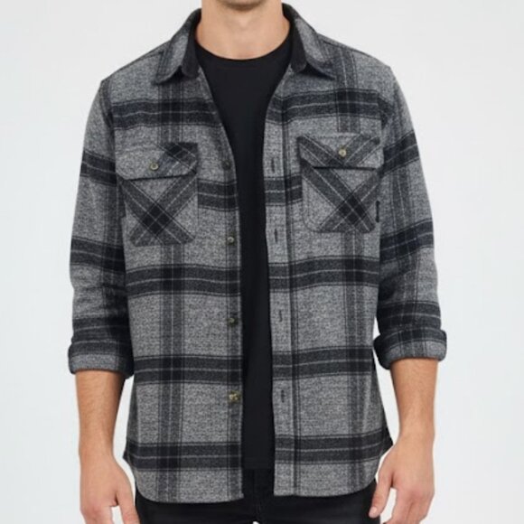 NWOT Colorado Clothing Plaid Button-Down Shirt - Small - Gray/Black - Picture 2 of 8